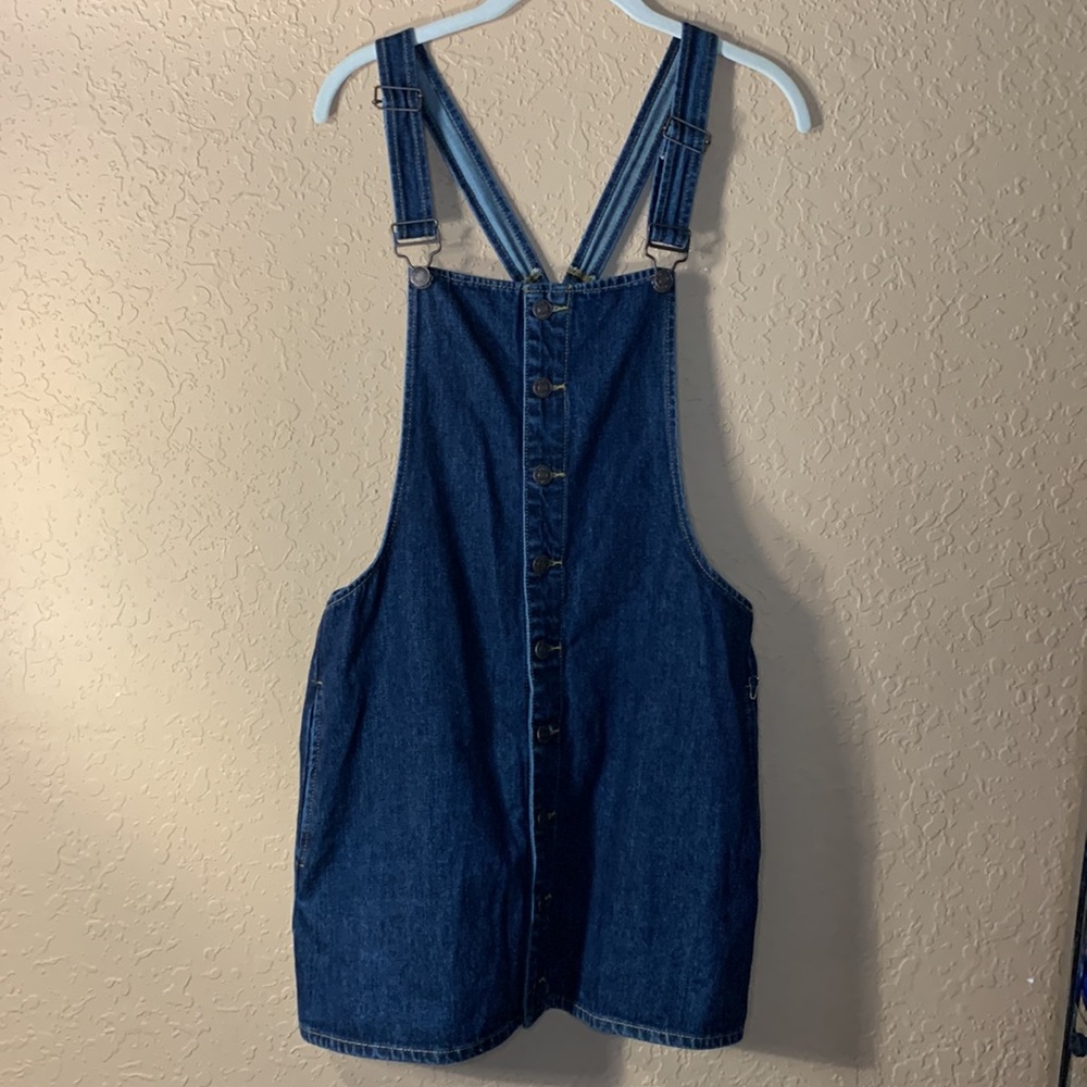 NWT Denim overall dress